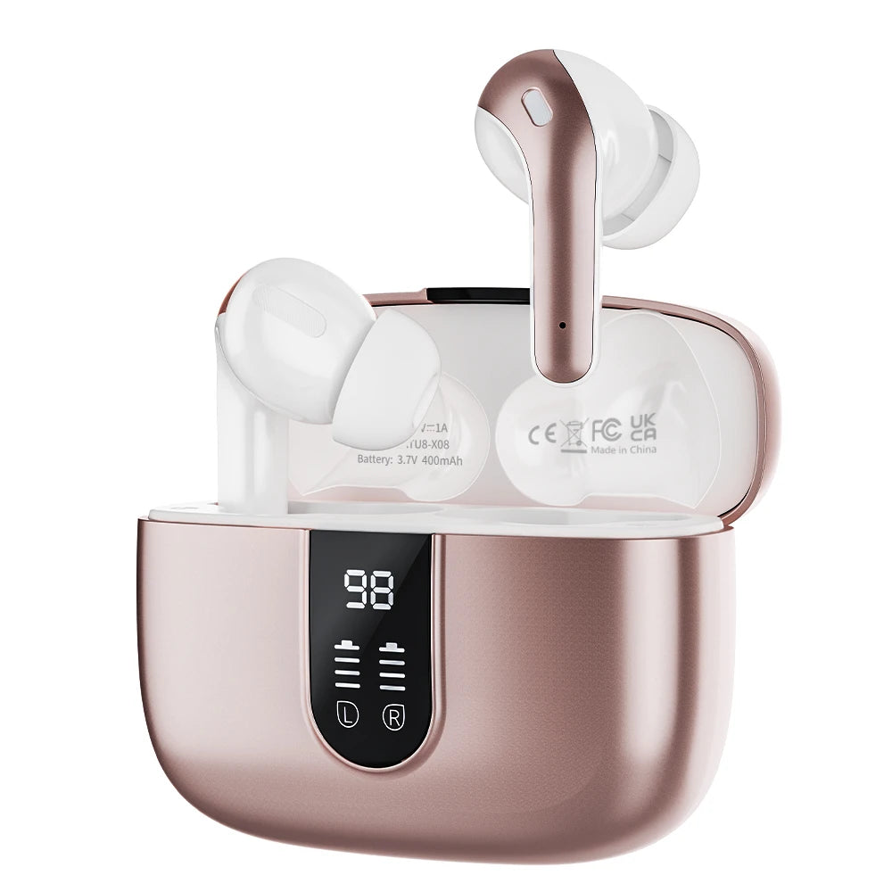Wireless Earbuds 60H Playback LED Display & Charging Case
