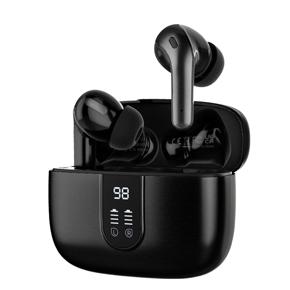 Wireless Earbuds 60H Playback LED Display & Charging Case