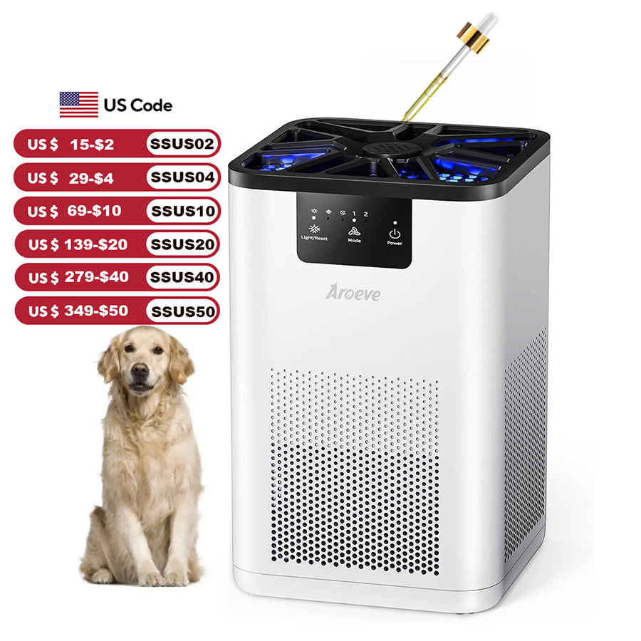 AROEVE Bedroom Air Purifier: Aromatherapy & 20dB Quiet Clean