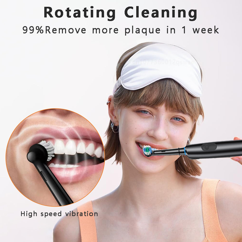 Electric Toothbrush Rotary Clean | 8 Heads & Timer