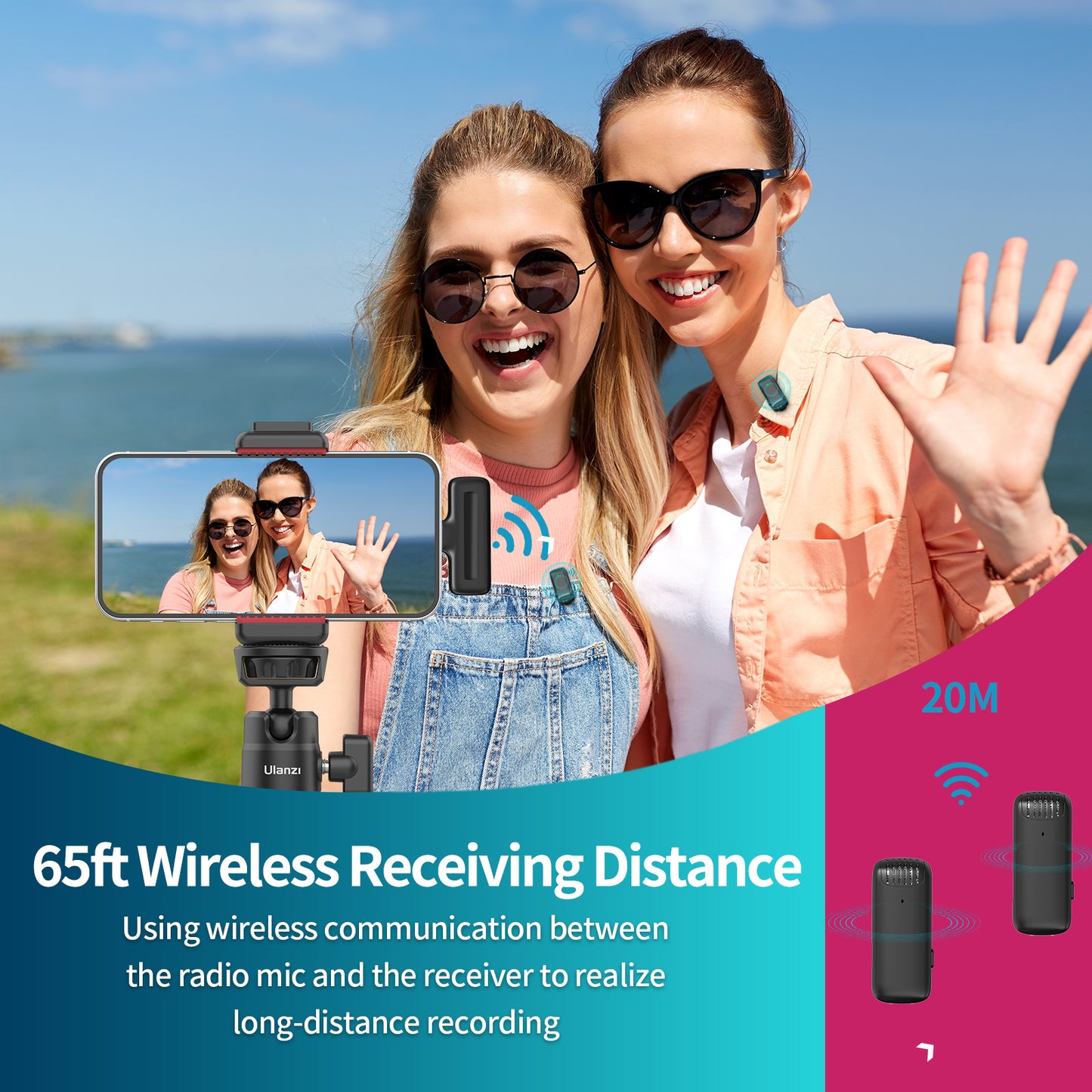 Ulanzi J12 Wireless Lavalier Mic for iPhone & Android