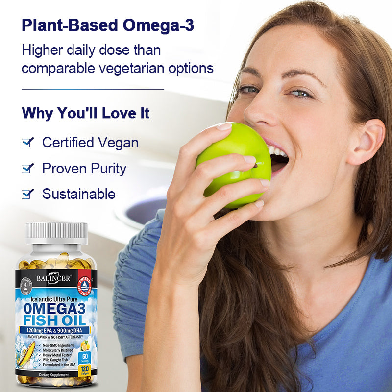 Omega-3 Fish Oil - EPA & DHA for Heart & Brain - 120 Capsules