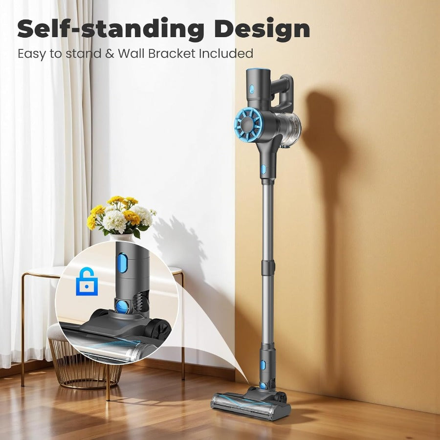 Cordless Vacuum Cleaner - Lightweight, Self-Standing, LED
