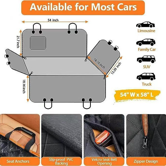 Pet Car Seat Protector - Waterproof & Dirt Proof