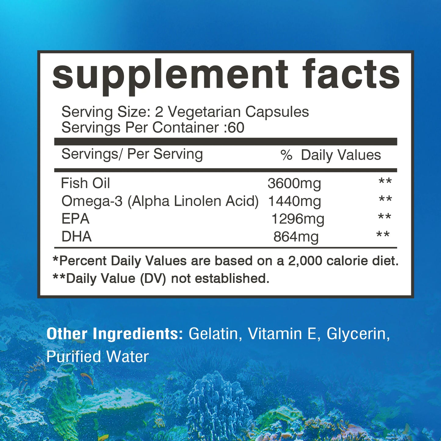 Omega-3 Fish Oil Capsules - EPA & DHA for Brain & Heart Health
