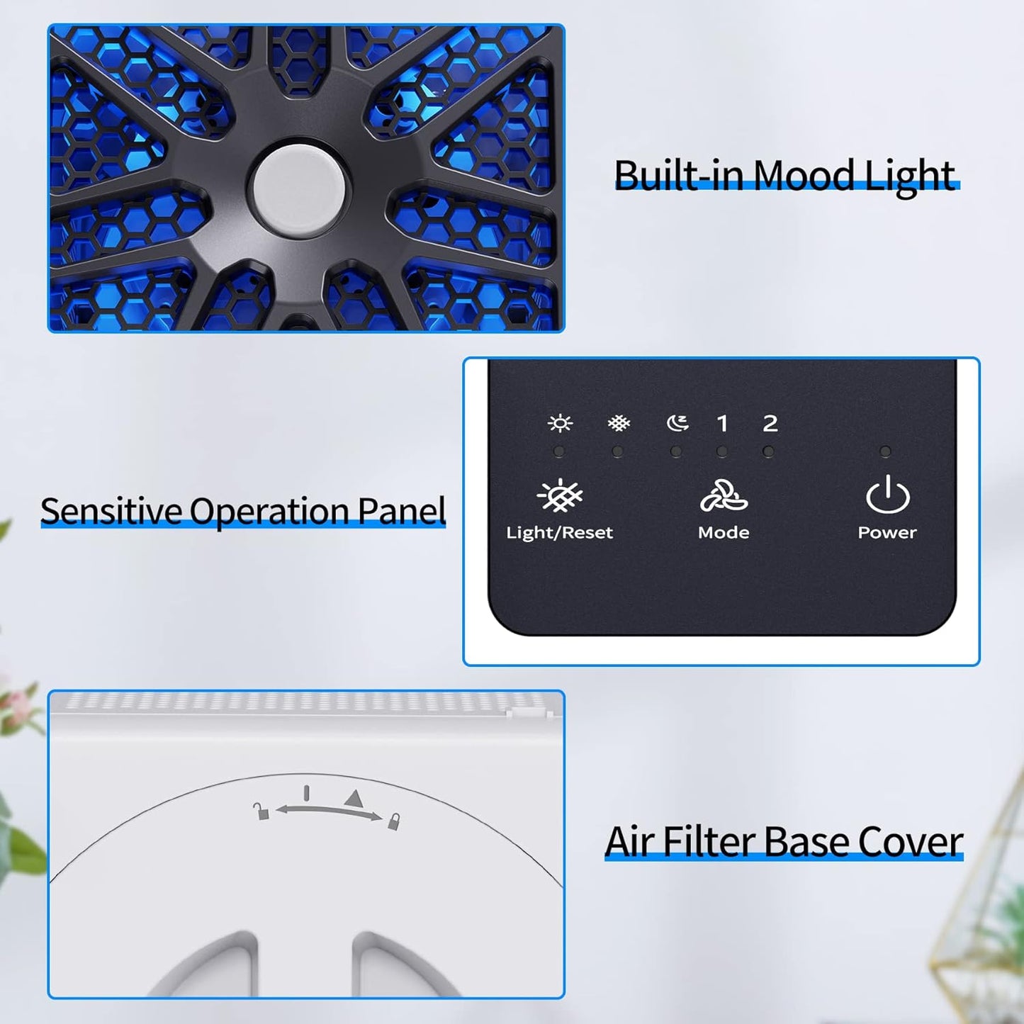 AROEVE Bedroom Air Purifier: Aromatherapy & 20dB Quiet Clean