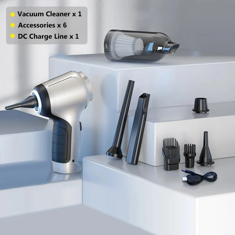 Car Wireless Vacuum Cleaner - Strong Suction, Wet/Dry Use