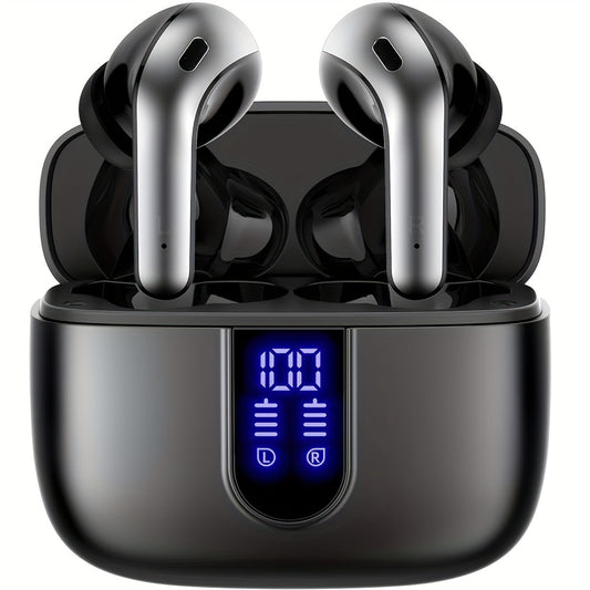 Wireless Earbuds 60H Playback LED Display & Charging Case