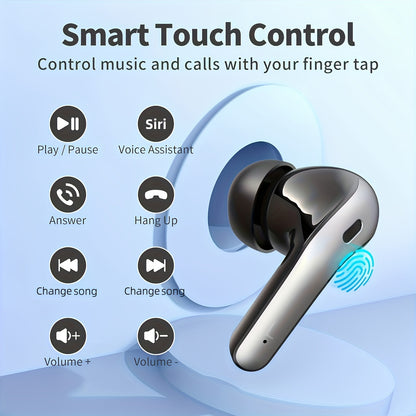 Wireless Earbuds 60H Playback LED Display & Charging Case