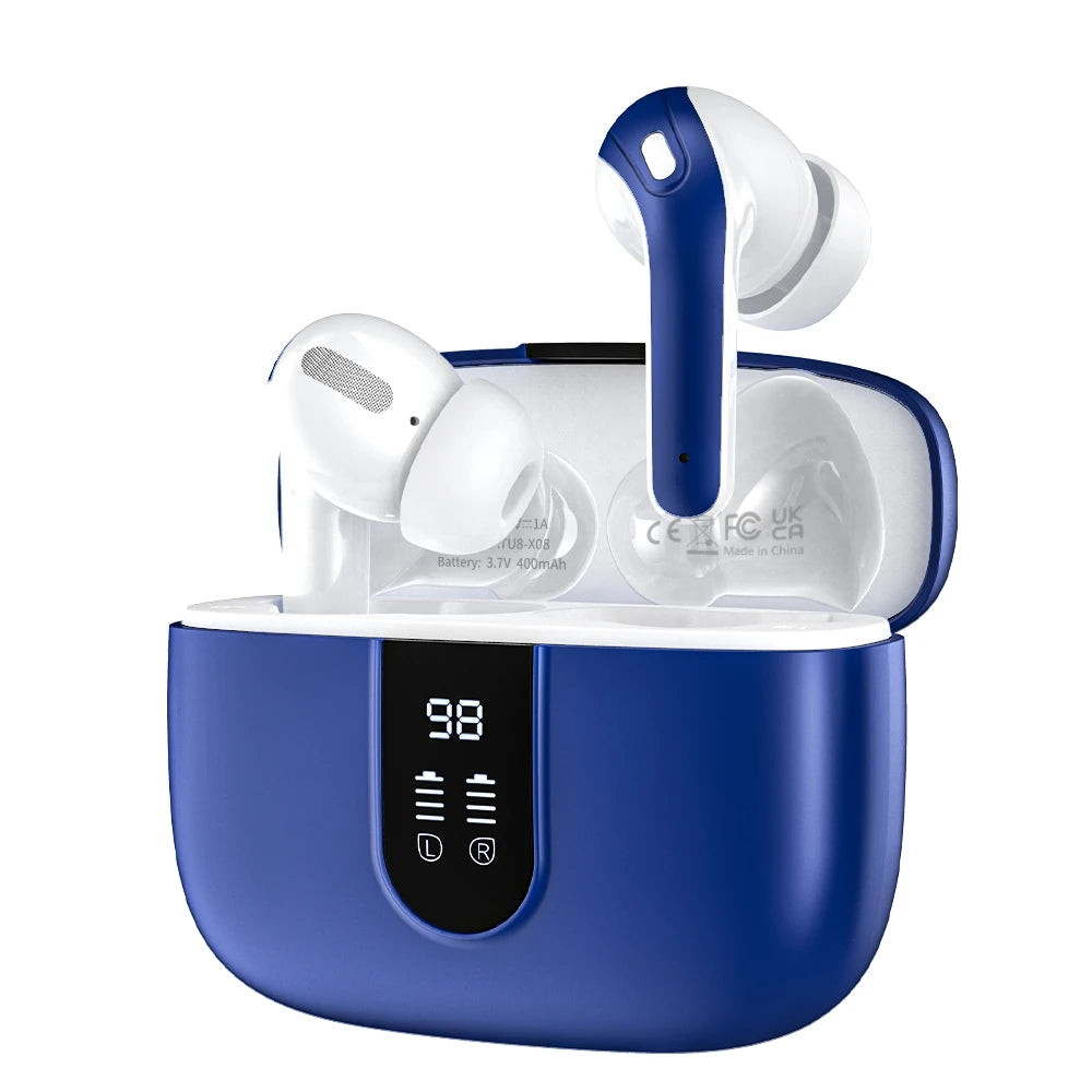 Wireless Earbuds 60H Playback LED Display & Charging Case