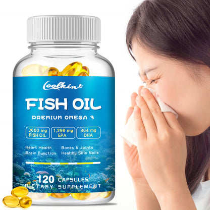 Omega-3 Fish Oil Capsules - EPA & DHA for Brain & Heart Health