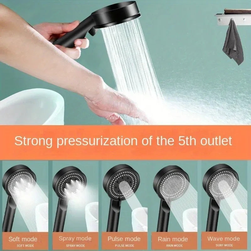 5-Mode High-Pressure Shower Head & Faucet Set