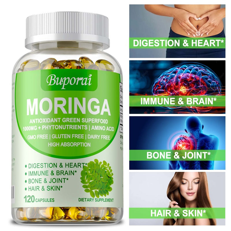 Moringa Supplement - Boost Energy, Sleep & Wellness, Non-GMO