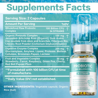 Probiotics 100B CFU - Boost Digestion & Women's Health