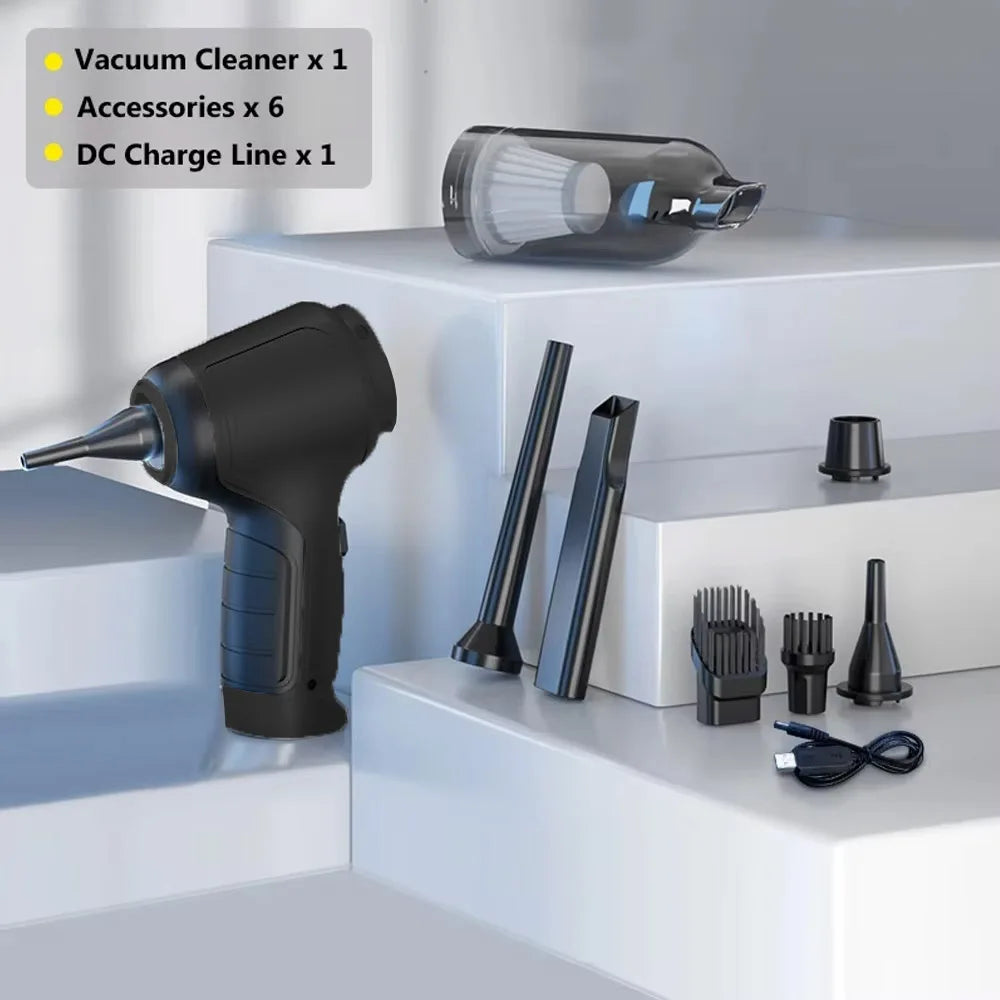 Car Wireless Vacuum Cleaner - Strong Suction, Wet/Dry Use