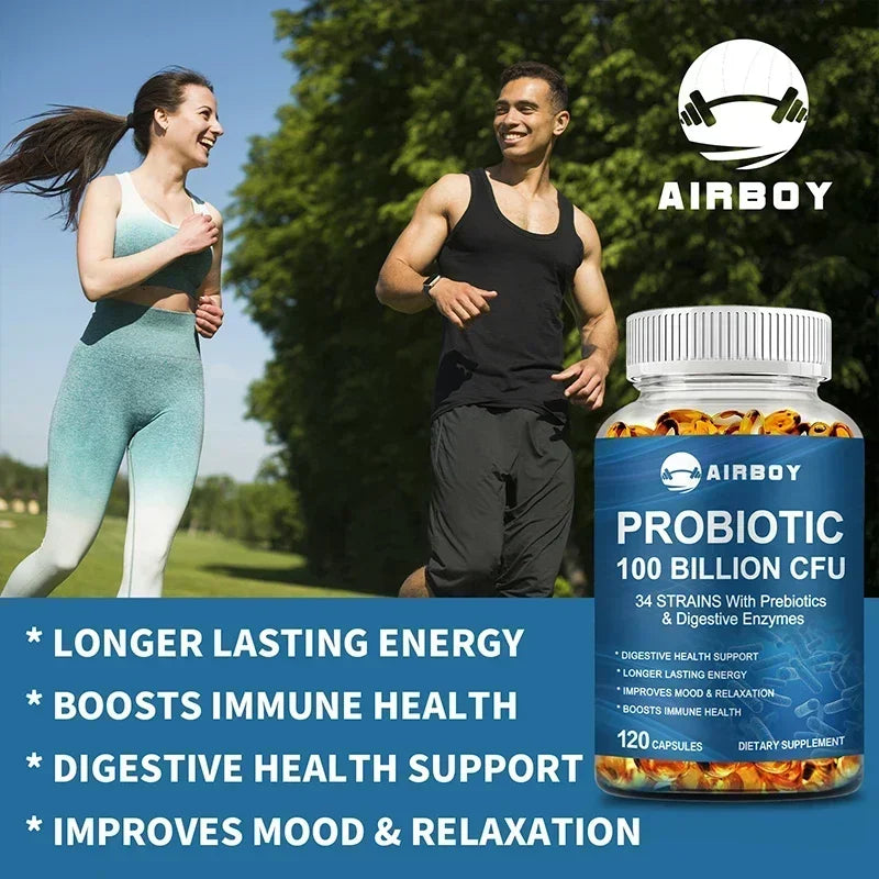 Probiotics 100B CFU + Prebiotics: Gut Health & Bloat Relief