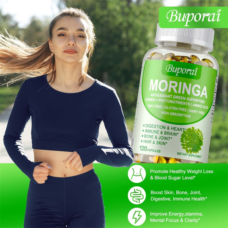 Moringa Supplement - Boost Energy, Sleep & Wellness, Non-GMO