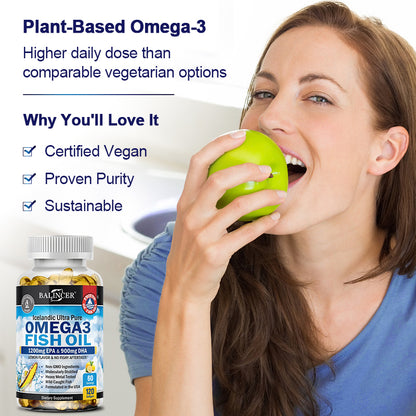 Omega-3 Fish Oil - EPA & DHA for Heart & Brain - 120 Capsules