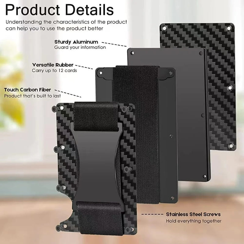 RFID Blocking Slim Wallet - Minimalist Metal Card Holder