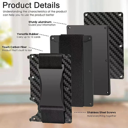 RFID Blocking Slim Wallet - Minimalist Metal Card Holder