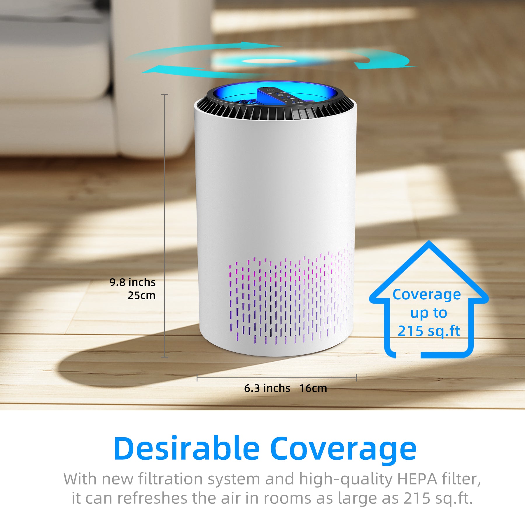 AROEVE Air Purifier 287 Sq.Ft - Smoke & Pollen Eliminator