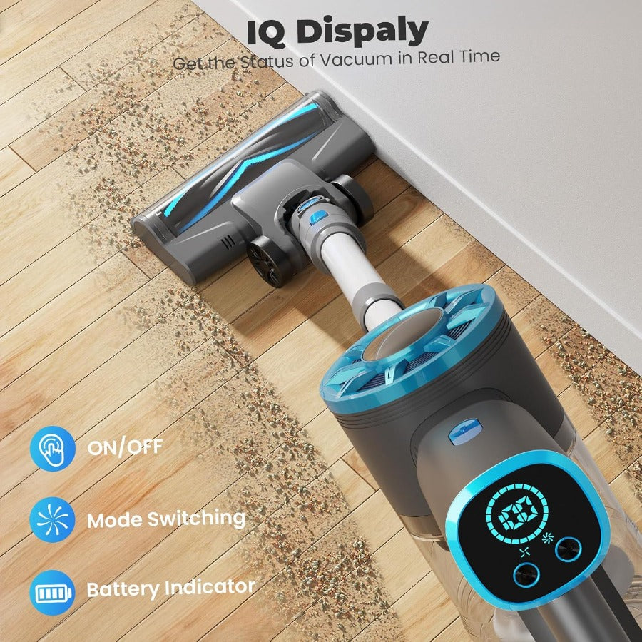 Cordless Vacuum Cleaner - Lightweight, Self-Standing, LED