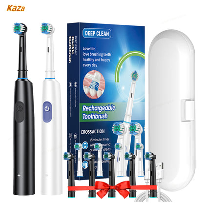 Electric Toothbrush Rotary Clean | 8 Heads & Timer