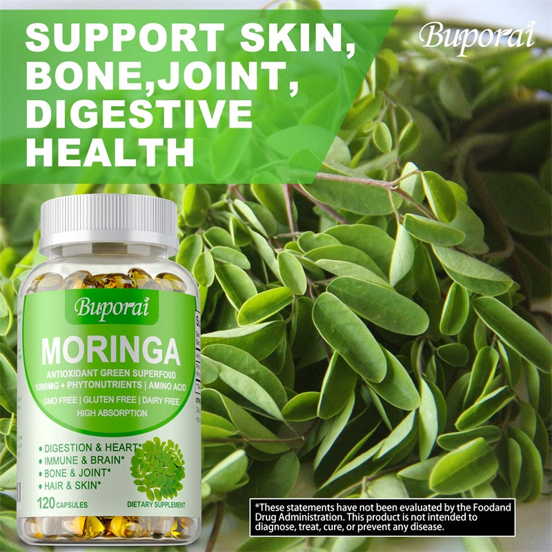 Moringa Supplement - Boost Energy, Sleep & Wellness, Non-GMO