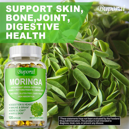 Moringa Supplement - Boost Energy, Sleep & Wellness, Non-GMO