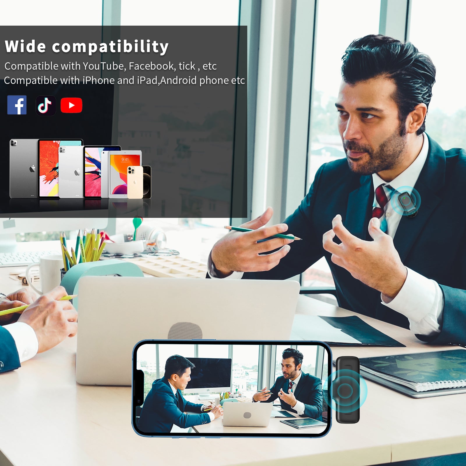 Ulanzi J12 Wireless Lavalier Mic for iPhone & Android