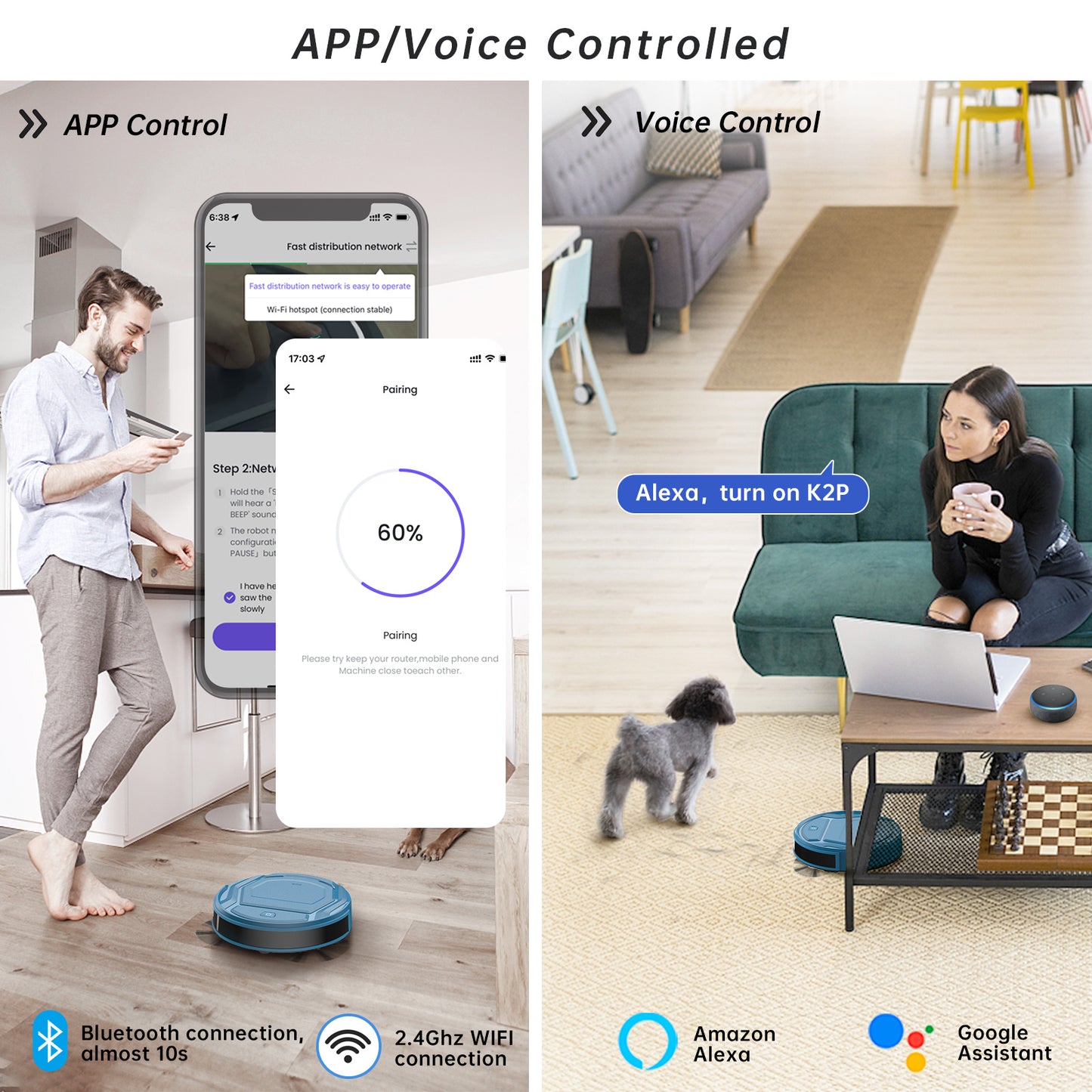 Smart Robot Vacuum 3000Pa: Self-Charging, Pet & Carpet Perfect