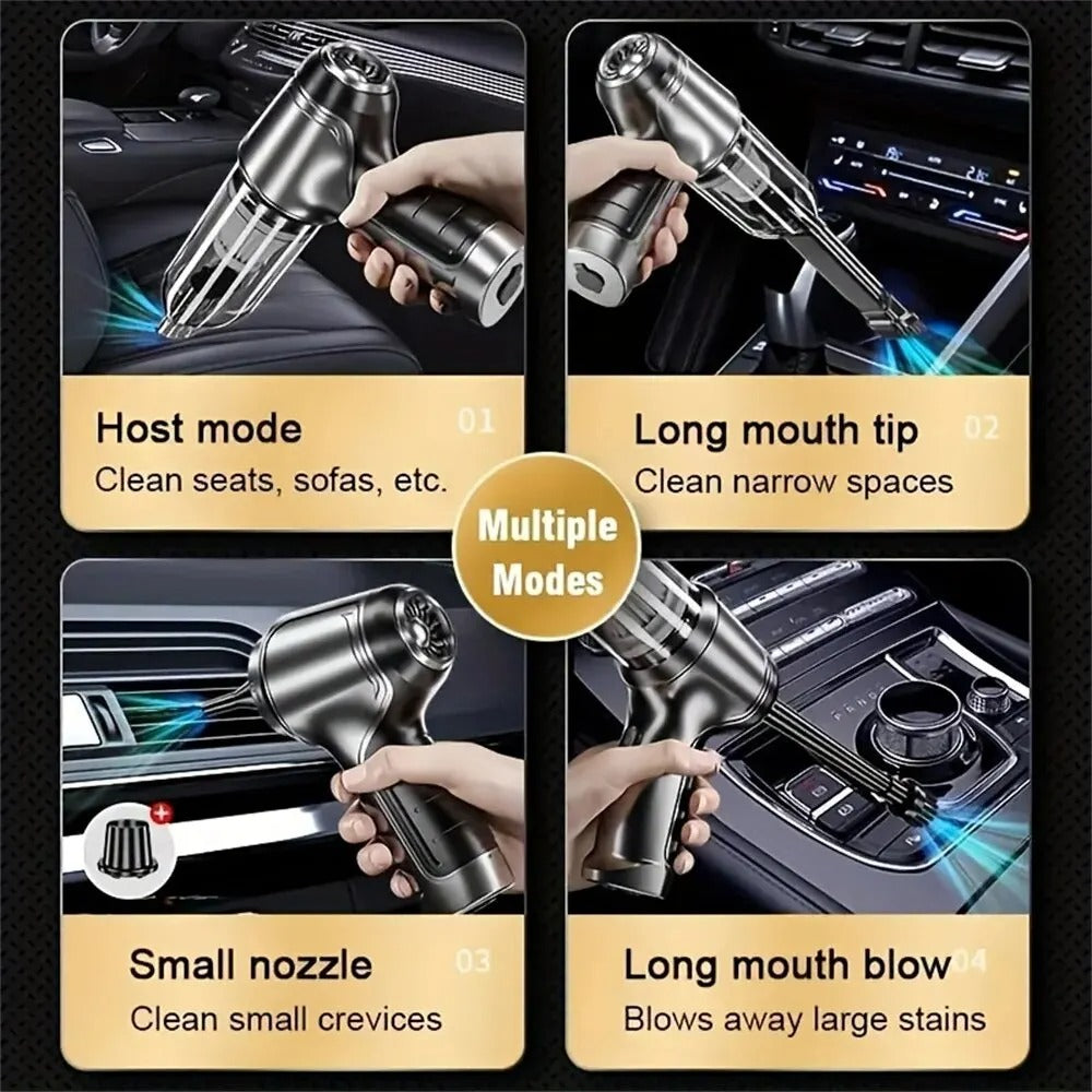 Car Wireless Vacuum Cleaner - Strong Suction, Wet/Dry Use
