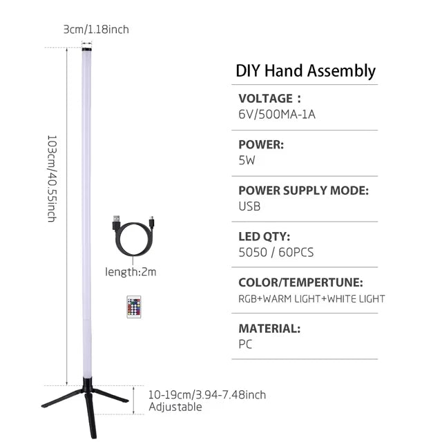 Smart RGB LED Corner Lamp - USB, Dimmable, APP Control