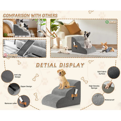 Pet Stairs Large Dog Cat - Soft Sponge Non-Slip Steps