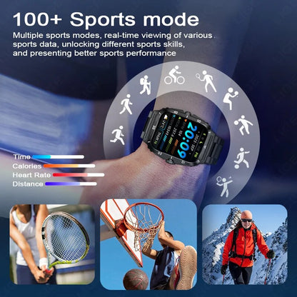 LIGE Men's Sport Smartwatch: 1.96" Screen, Bluetooth, Waterproof