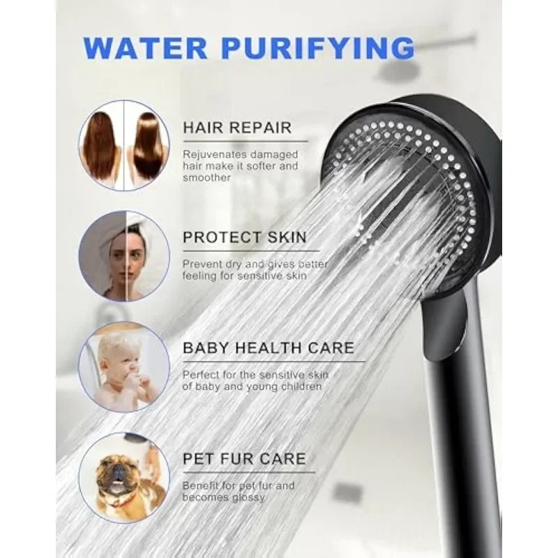 5-Mode High-Pressure Shower Head & Faucet Set