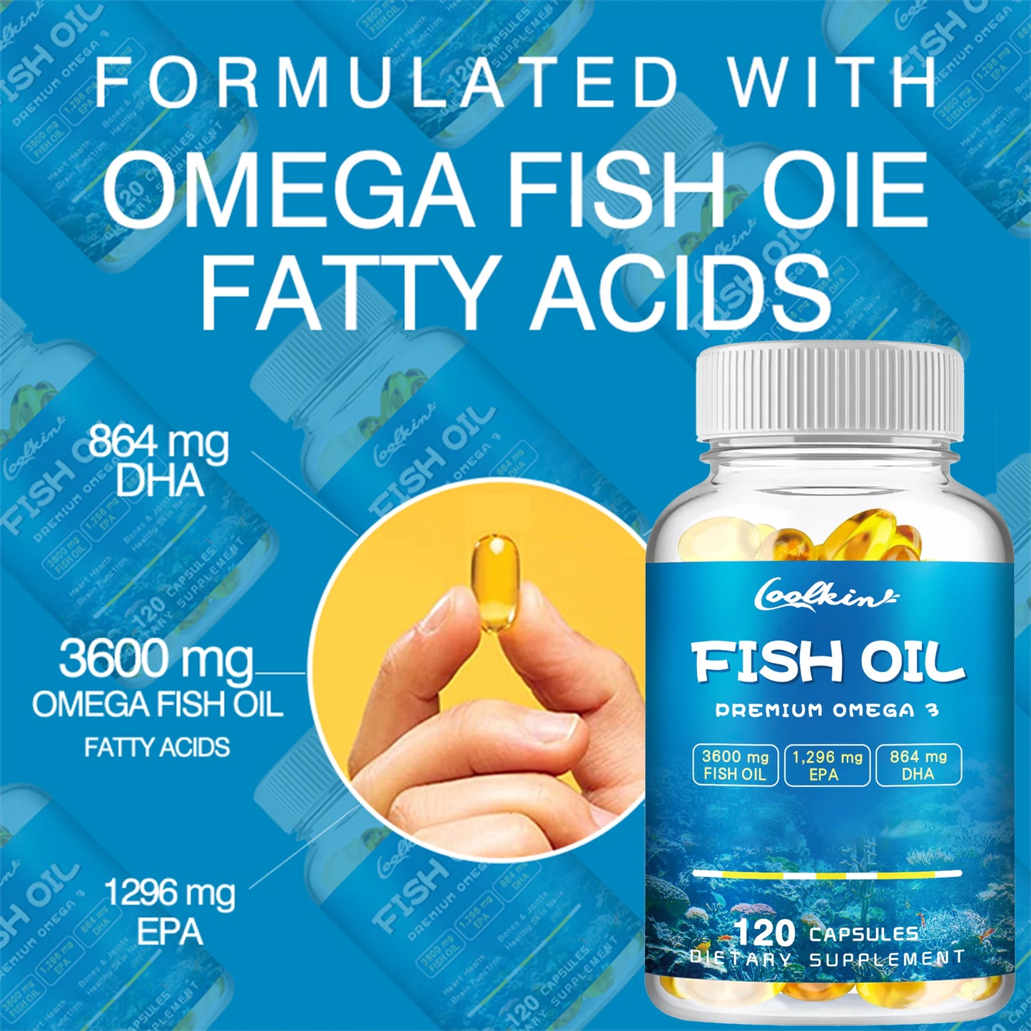 Omega-3 Fish Oil Capsules - EPA & DHA for Brain & Heart Health